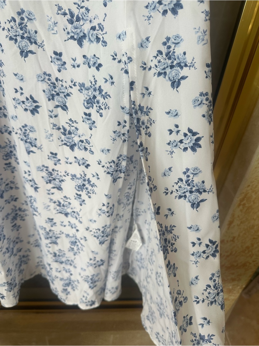 SHEIN Blue Floral Puff-Sleeve Midi Dress - size M - Picture 6 of 9